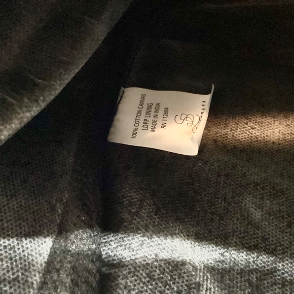 Mini Canvas Tote in Black: Merry Merry - New  Genuine leather handles stitched t - Picture 5 of 8